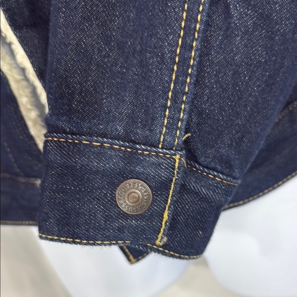 Levi’s Red Tab Sherpa Denim Jacket Wool Lined XS - Picture 8 of 14